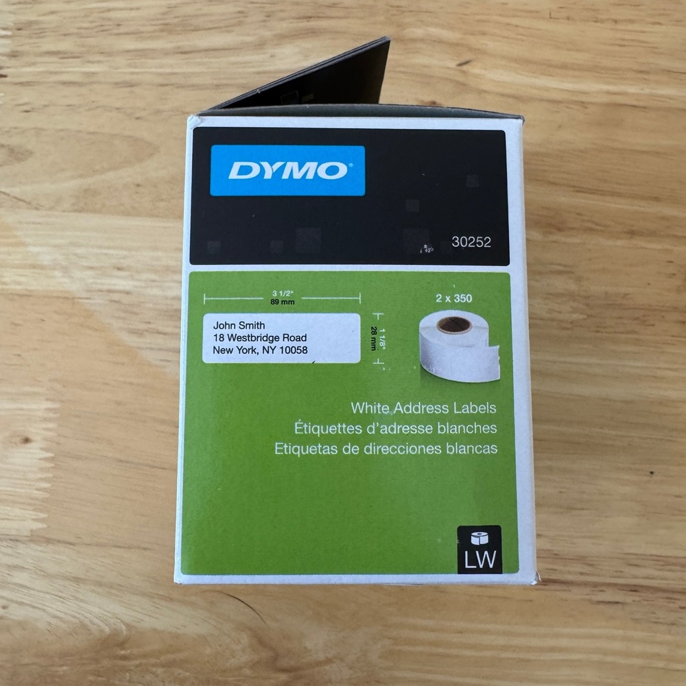 DYMO 30252 White LW Address Labels 1 1/8 x 3 1/2 350 Labels ONE ROLL - Picture 5 of 9